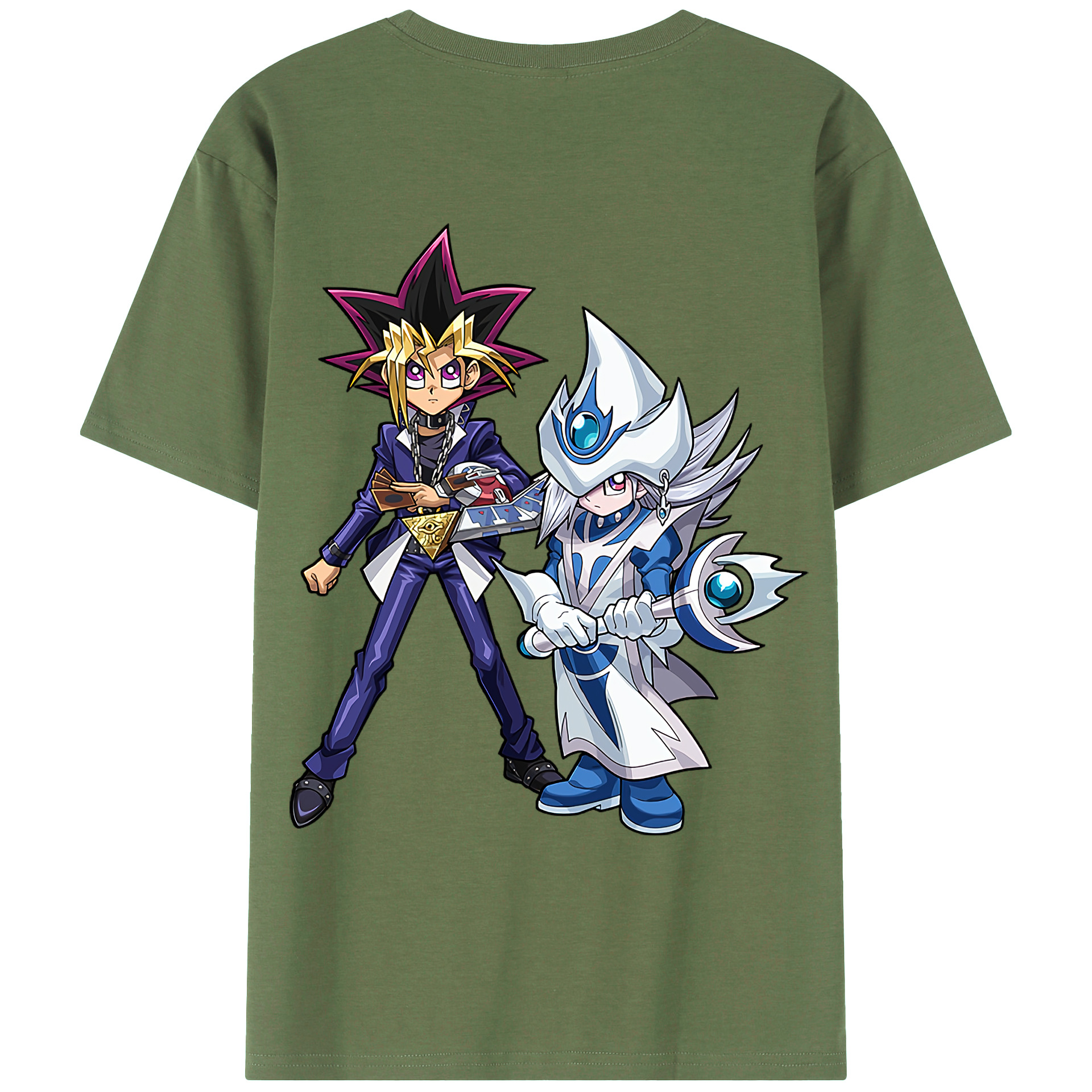 （画像用） 遊☆戯☆王 Yu-Gi-Oh! 綿100％ メンズ半袖Tシャツ（バックプリント） 通気性